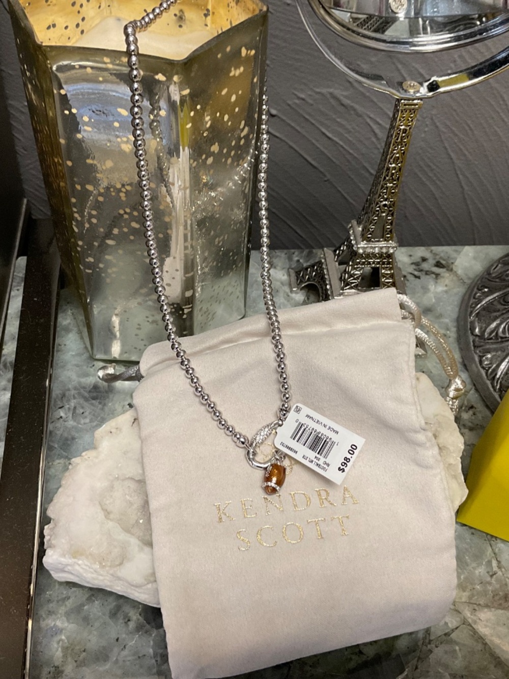 Kendra Scott Football Silver Metal Strand Necklace - Picture 4 of 4